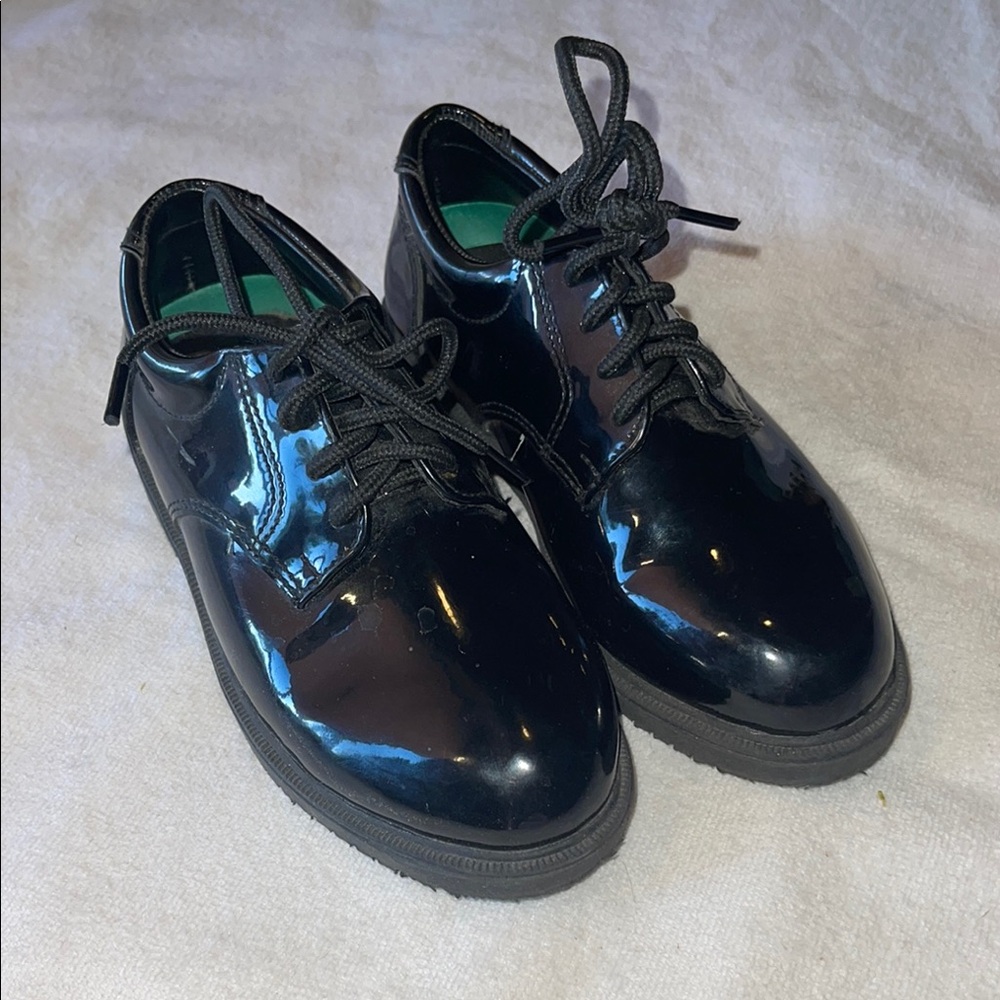 Black Patent Leather Lace-Up Shoes boys 11